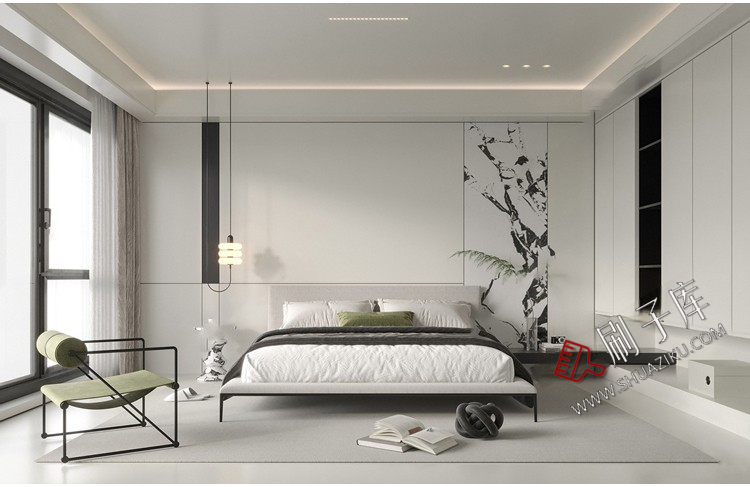 图片[13]-现代简约极简风高级灰家装整体黑白灰客厅餐厅3D模型库3Dmax-刷子库