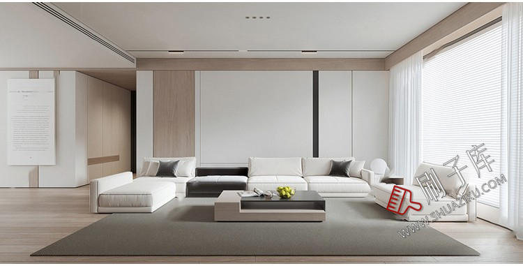 图片[24]-现代简约极简风高级灰家装整体黑白灰客厅餐厅3D模型库3Dmax-刷子库