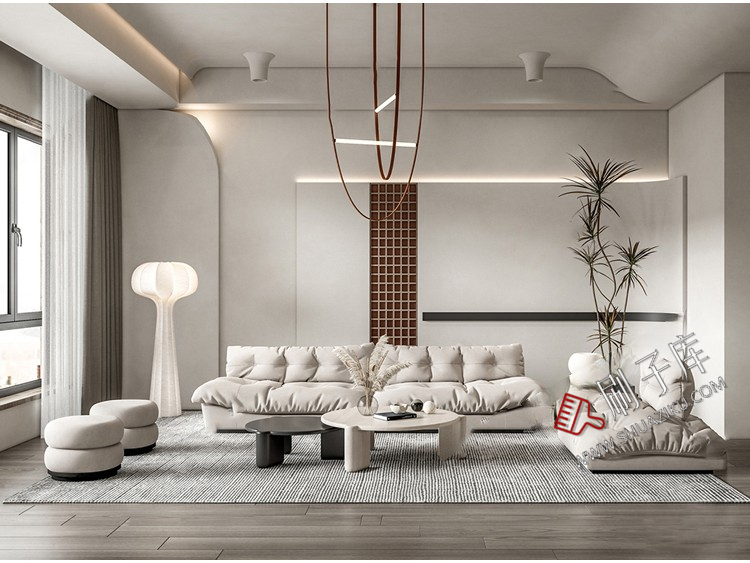 图片[11]-侘寂风格草图大师现代极简家装室内设计客厅卧室SU模型素材-刷子库