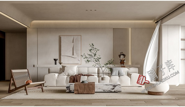 图片[24]-侘寂风格草图大师现代极简家装室内设计客厅卧室SU模型素材-刷子库