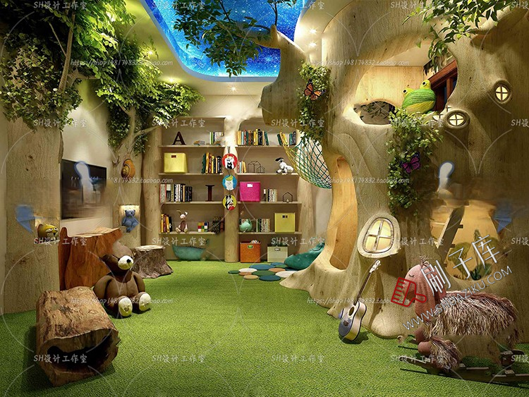 图片[42]-儿童房女孩房公主房男孩房3d模型小孩房儿童上下床卧室3dmax模型-刷子库