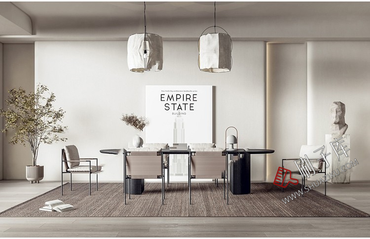 图片[2]-现代简约轻奢风格草图大师模型室内设计家装客厅餐厅卧室SU素材库-刷子库