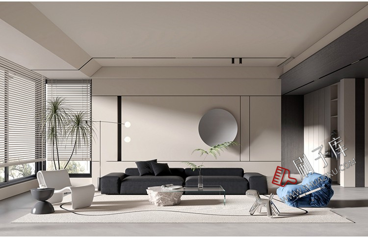 图片[3]-现代简约轻奢风格草图大师模型室内设计家装客厅餐厅卧室SU素材库-刷子库