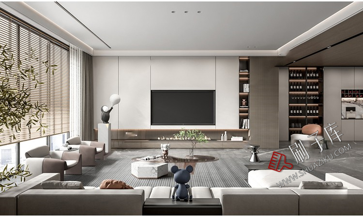 图片[23]-现代简约轻奢风格草图大师模型室内设计家装客厅餐厅卧室SU素材库-刷子库