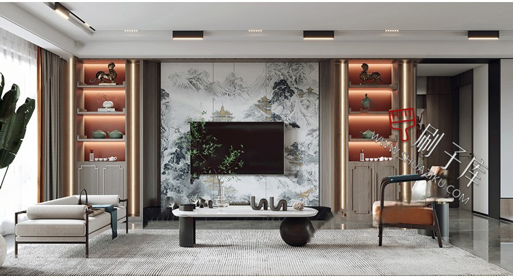 图片[6]-新中式室内3DMAX家装场景设计素材客厅餐厅卧室厨房3d模型库-刷子库