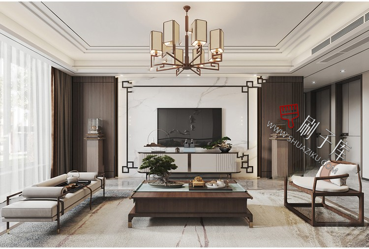 图片[10]-新中式室内3DMAX家装场景设计素材客厅餐厅卧室厨房3d模型库-刷子库