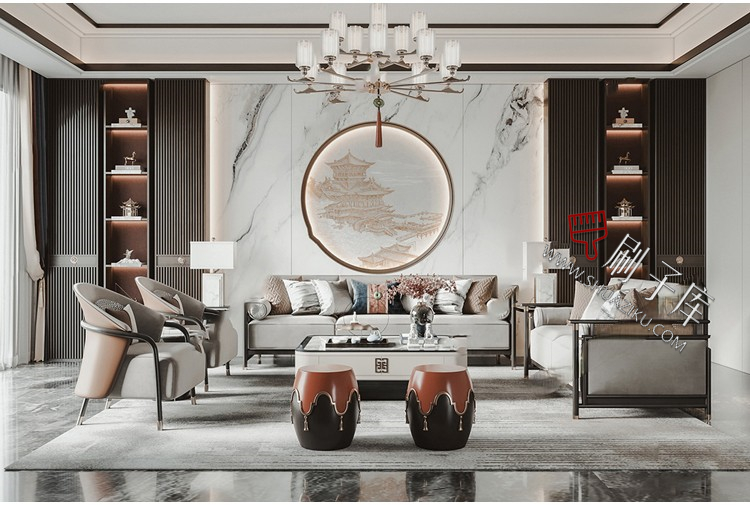 图片[13]-新中式室内3DMAX家装场景设计素材客厅餐厅卧室厨房3d模型库-刷子库