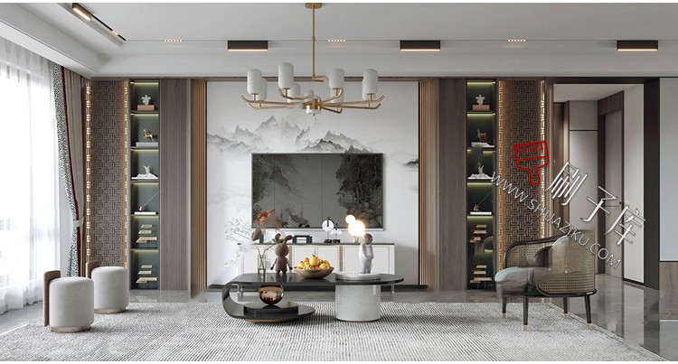 图片[14]-新中式室内3DMAX家装场景设计素材客厅餐厅卧室厨房3d模型库-刷子库