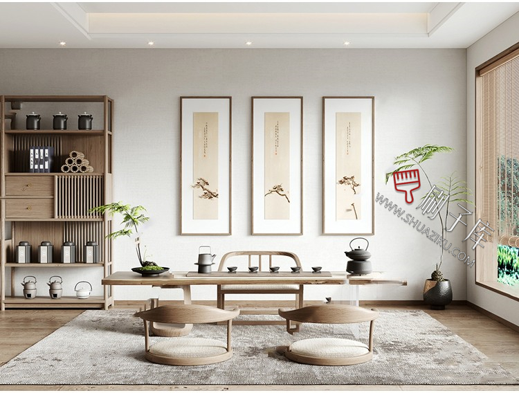 图片[19]-新中式室内3DMAX家装场景设计素材客厅餐厅卧室厨房3d模型库-刷子库