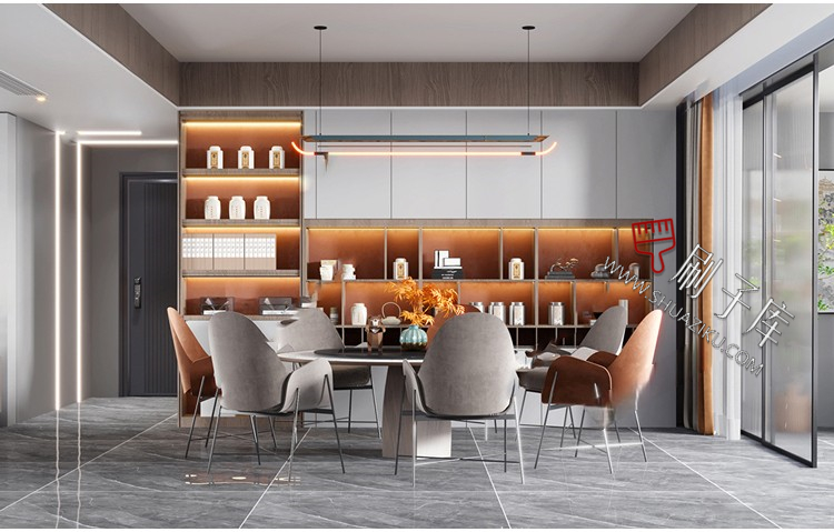 图片[23]-新中式室内3DMAX家装场景设计素材客厅餐厅卧室厨房3d模型库-刷子库
