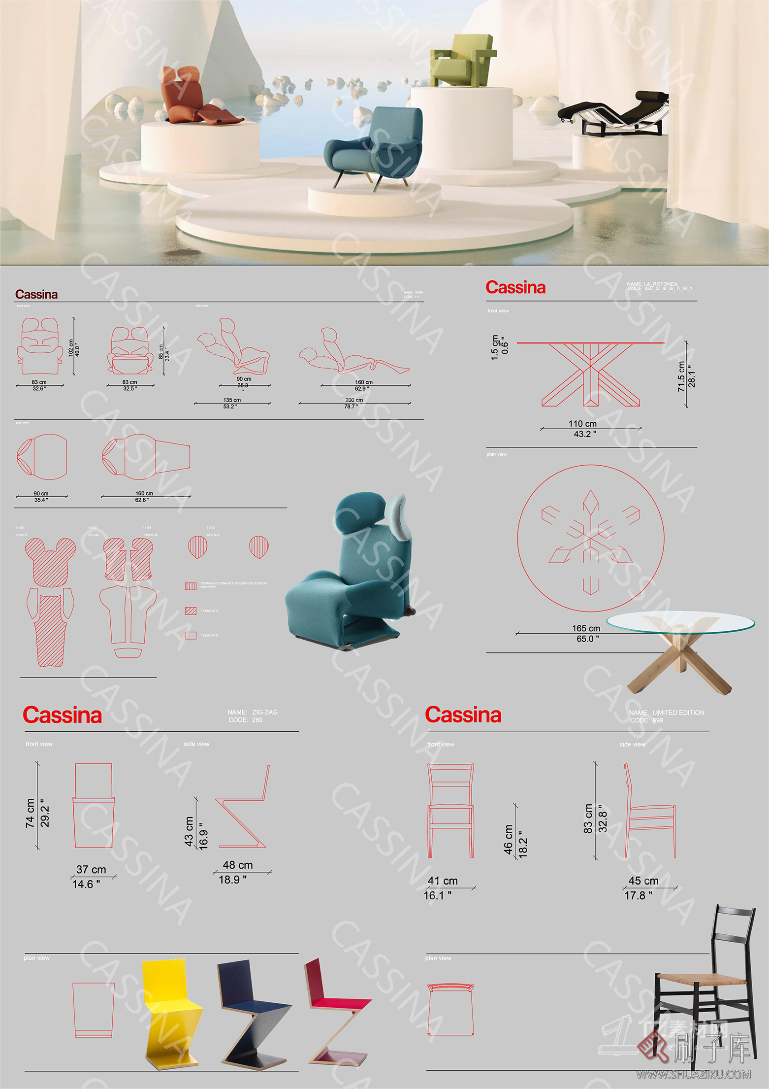 图片[2]-国外家居品牌CASSINA家具CAD图块+PSD分层素材+3D模型-刷子库