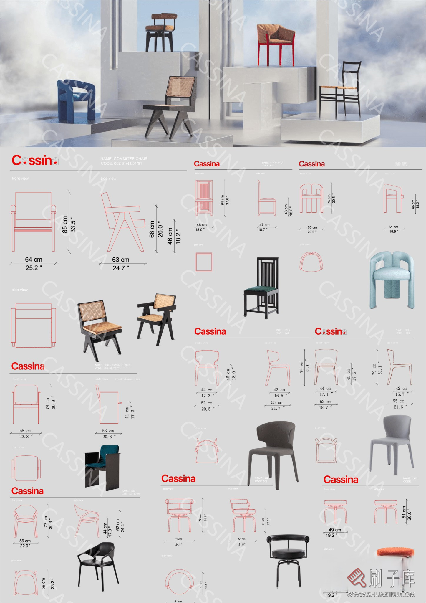 图片[5]-国外家居品牌CASSINA家具CAD图块+PSD分层素材+3D模型-刷子库