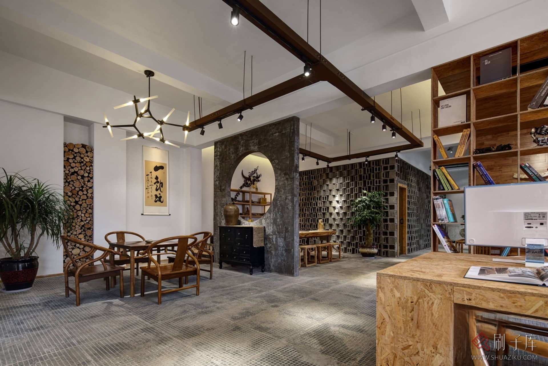 图片[13]-44套中式禅意办公空间-刷子库