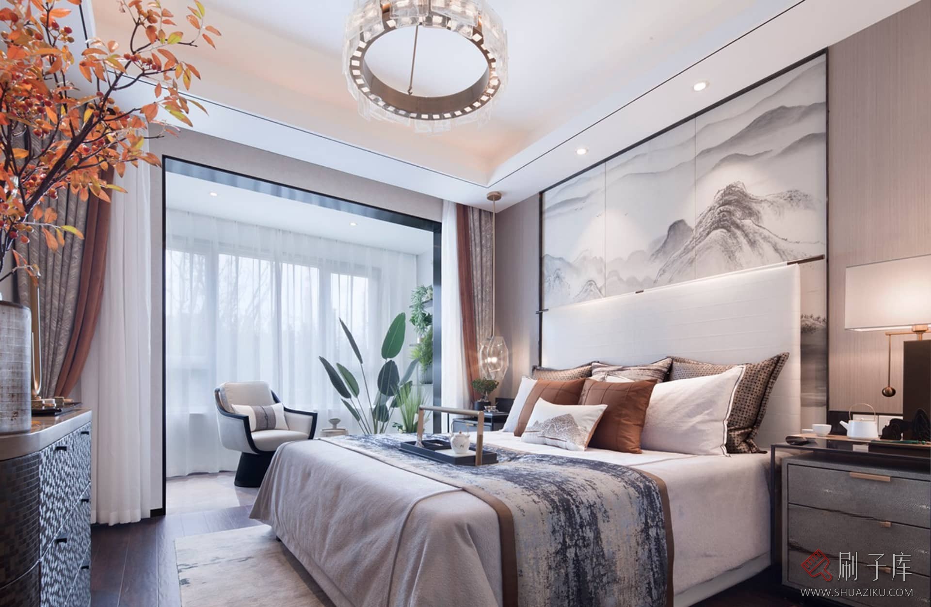 图片[10]-57套新中式风格样板间别墅案例参考图-刷子库