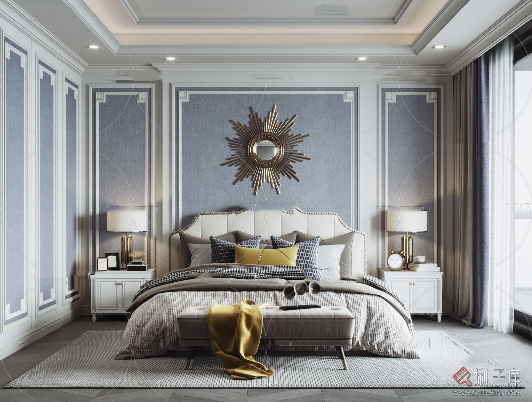 图片[31]-美式风格3dmax家装素材室内客厅餐厅卧室书房场景3d模型库-刷子库