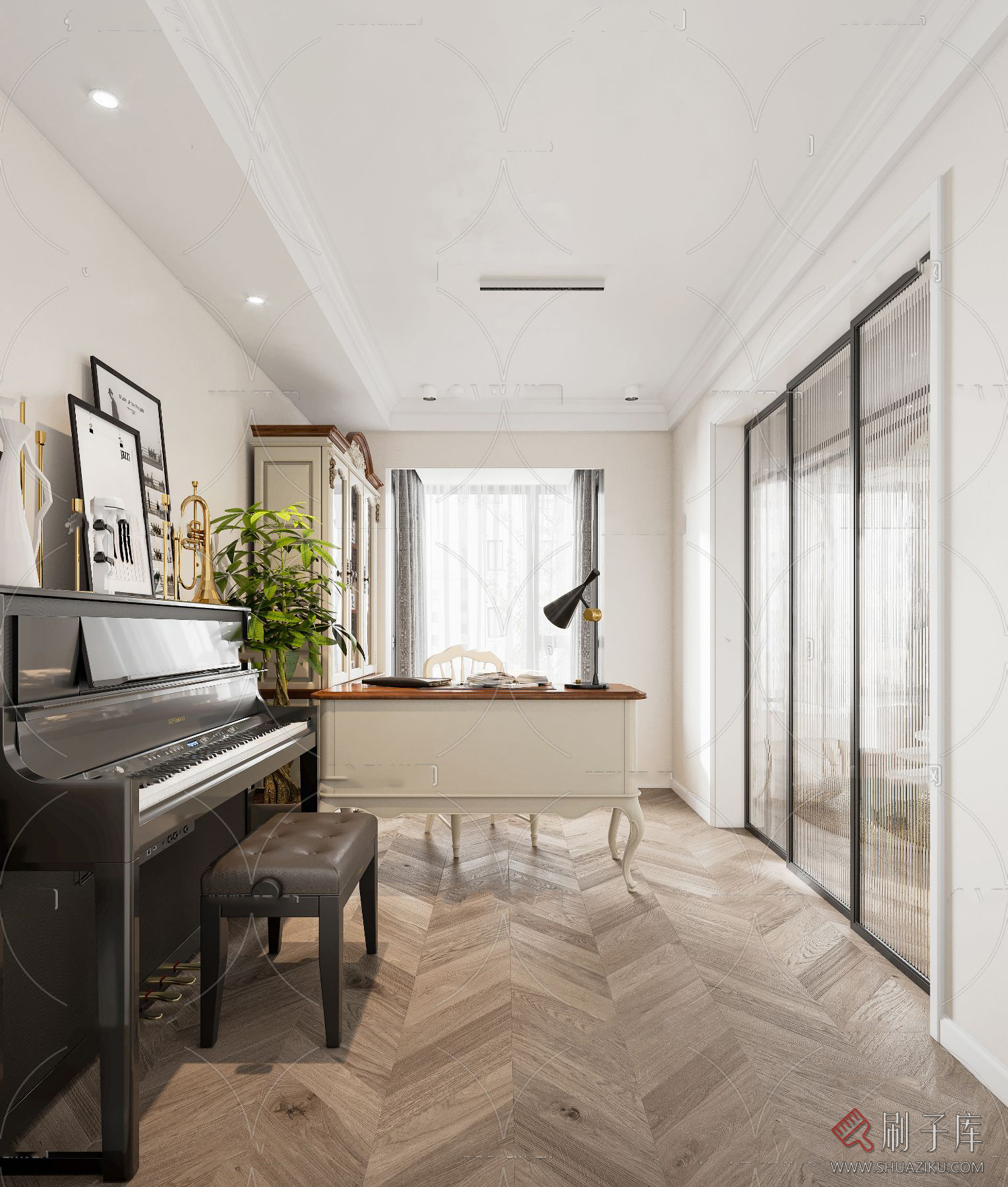 图片[41]-美式风格3dmax家装素材室内客厅餐厅卧室书房场景3d模型库-刷子库