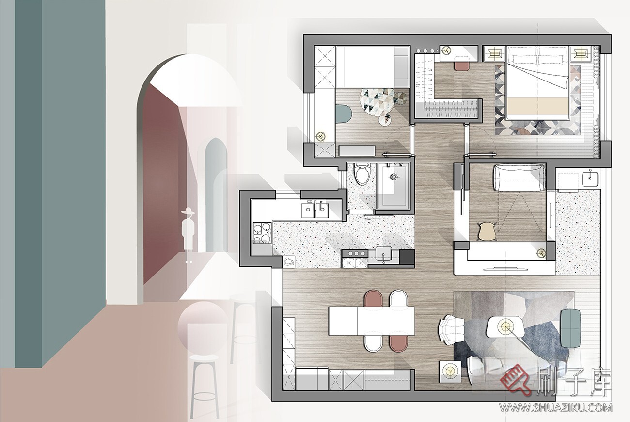 图片[5]-《 15种不同风格彩色平面图-PSD源文件 》-刷子库