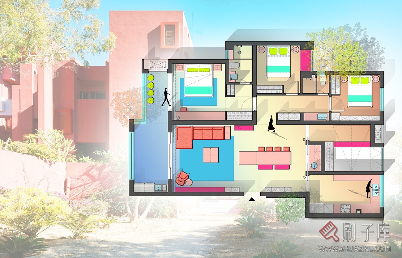 图片[7]-《 15种不同风格彩色平面图-PSD源文件 》-刷子库