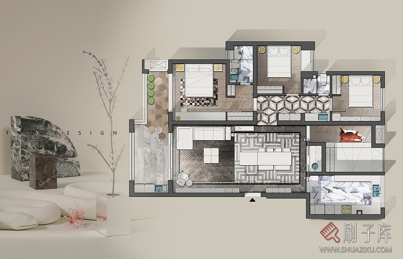 图片[12]-《 15种不同风格彩色平面图-PSD源文件 》-刷子库