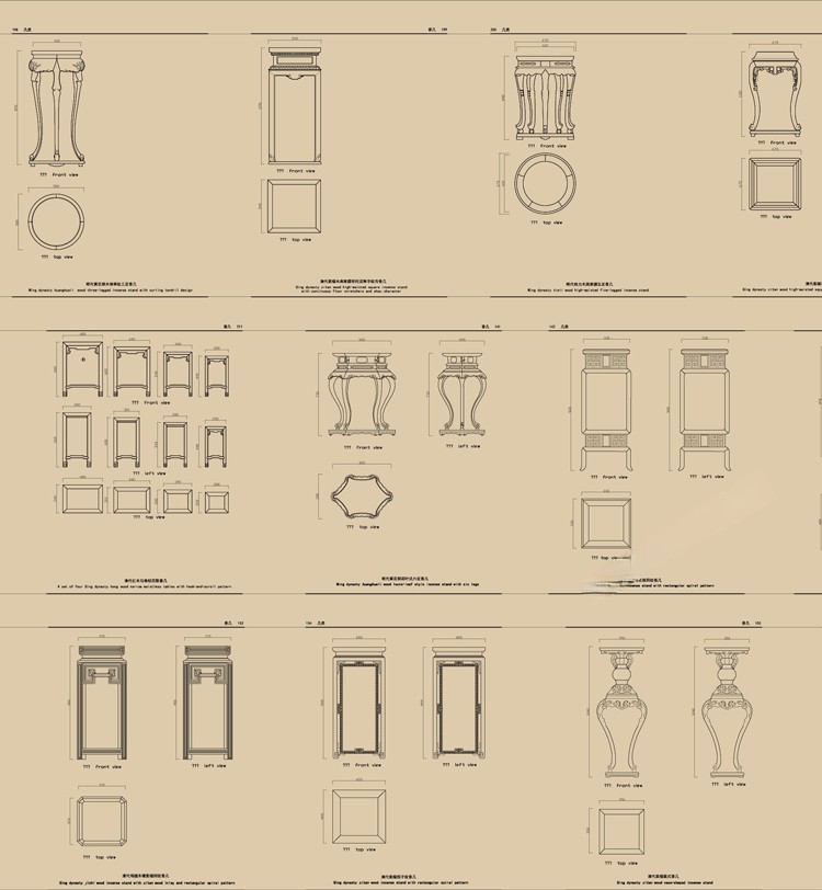 图片[14]-中式新中式室内家具柜子条案cad图库图块模块节点模块线条图角线-刷子库