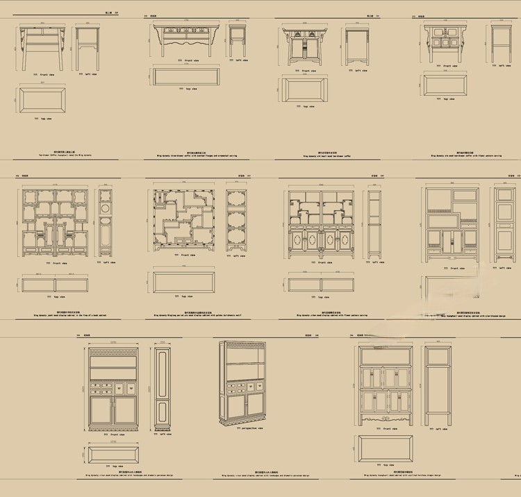 图片[20]-中式新中式室内家具柜子条案cad图库图块模块节点模块线条图角线-刷子库
