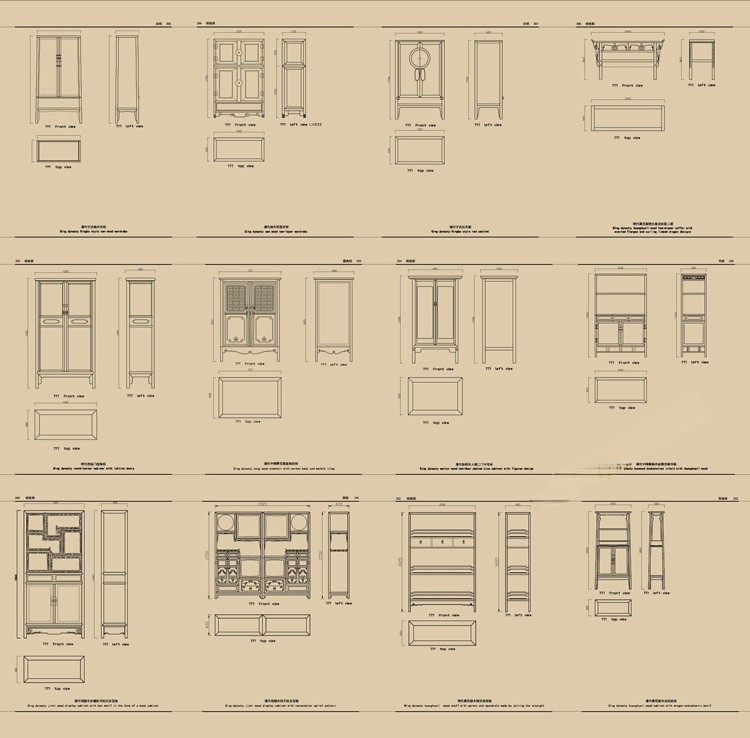 图片[19]-中式新中式室内家具柜子条案cad图库图块模块节点模块线条图角线-刷子库