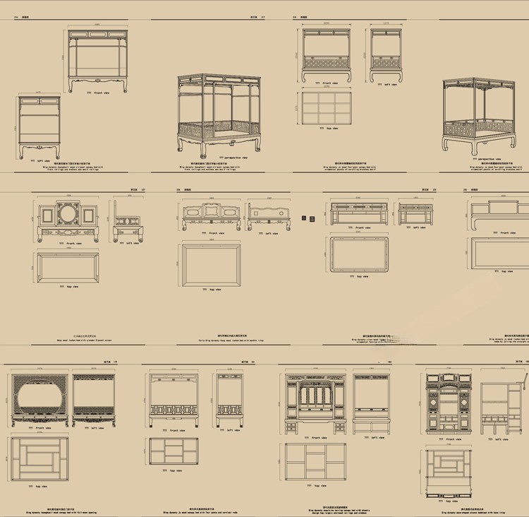 图片[23]-中式新中式室内家具柜子条案cad图库图块模块节点模块线条图角线-刷子库