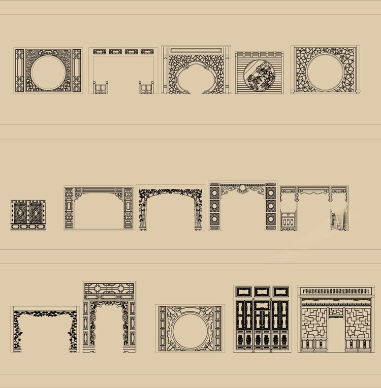 图片[36]-中式新中式室内家具柜子条案cad图库图块模块节点模块线条图角线-刷子库