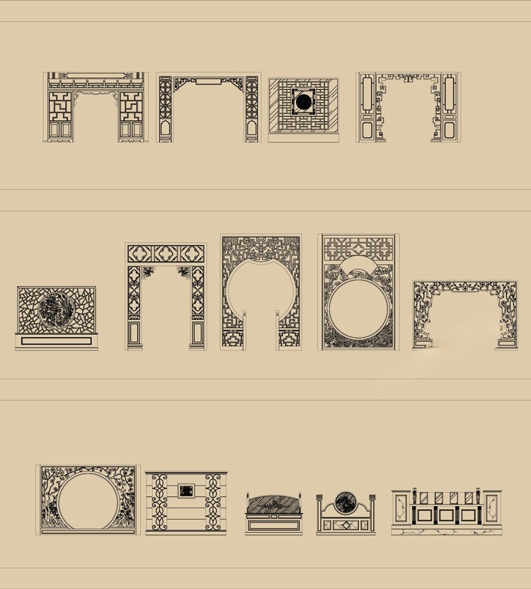 图片[37]-中式新中式室内家具柜子条案cad图库图块模块节点模块线条图角线-刷子库