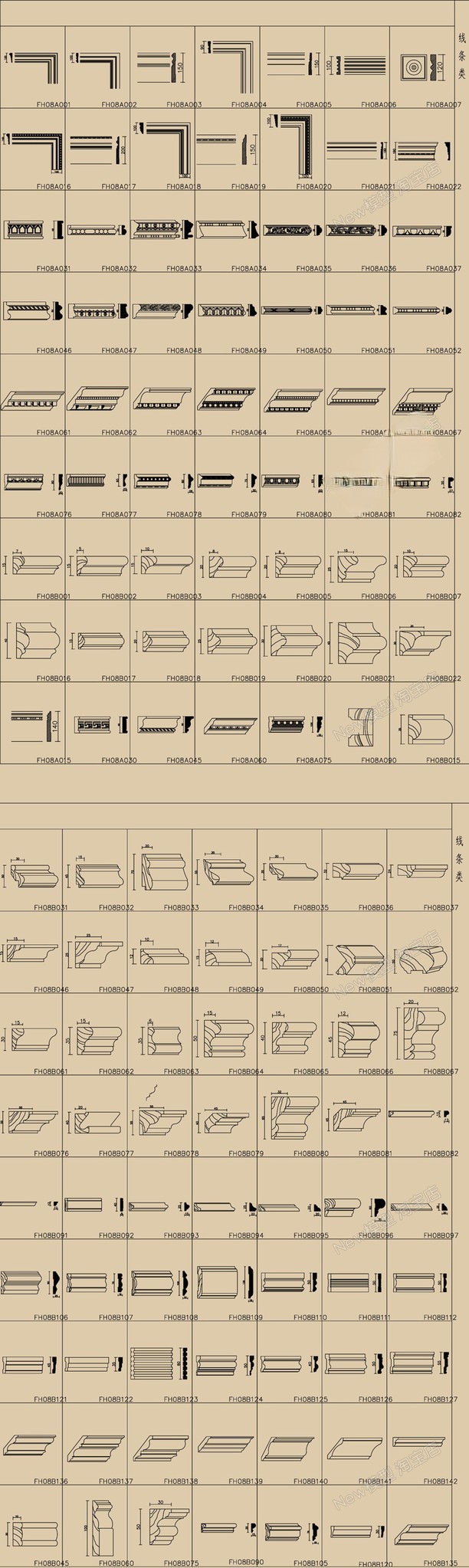 图片[55]-中式新中式室内家具柜子条案cad图库图块模块节点模块线条图角线-刷子库