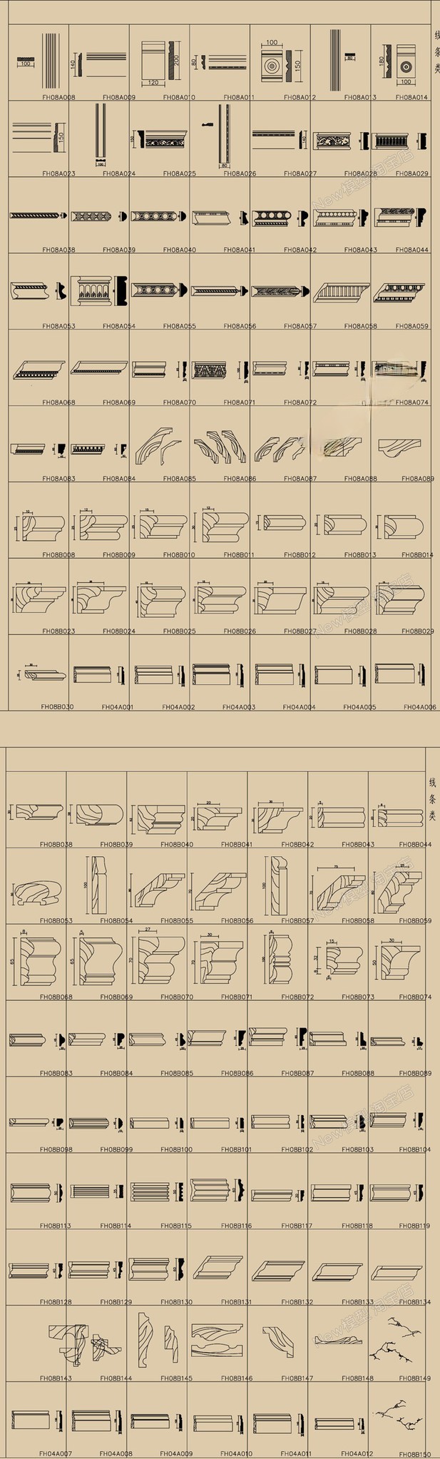 图片[56]-中式新中式室内家具柜子条案cad图库图块模块节点模块线条图角线-刷子库