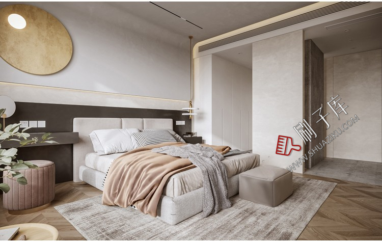 图片[1]-家装无主灯全套cad施工图纸平立面室内设计客厅卧室吊顶装修素材-刷子库