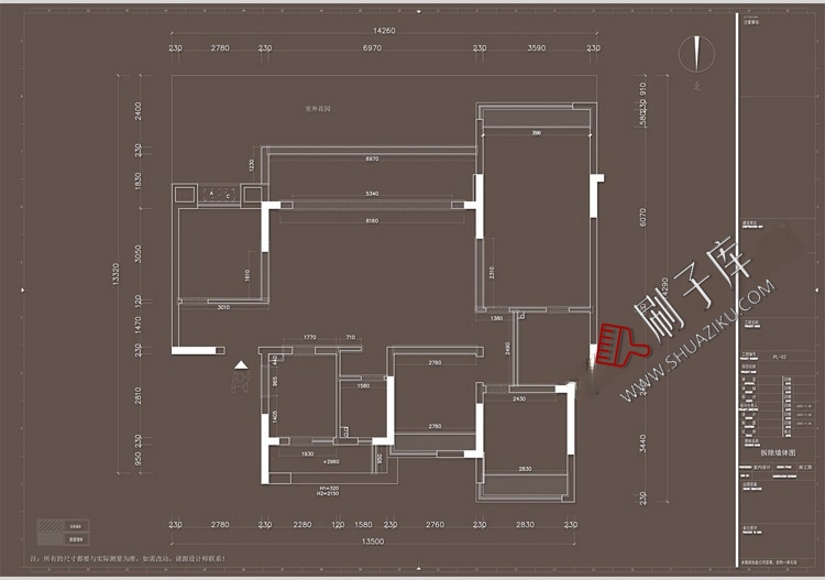 图片[4]-家装无主灯全套cad施工图纸平立面室内设计客厅卧室吊顶装修素材-刷子库