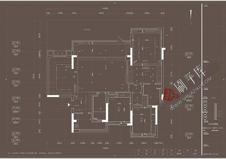 图片[7]-家装无主灯全套cad施工图纸平立面室内设计客厅卧室吊顶装修素材-刷子库