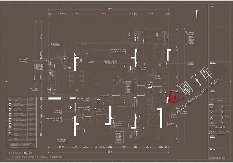 图片[9]-家装无主灯全套cad施工图纸平立面室内设计客厅卧室吊顶装修素材-刷子库