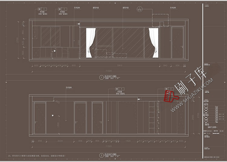 图片[13]-家装无主灯全套cad施工图纸平立面室内设计客厅卧室吊顶装修素材-刷子库
