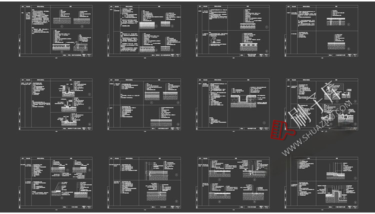 图片[10]-墙顶地天花吊顶石膏板室内CAD三大节点合辑含施工说明SU模型模块-刷子库