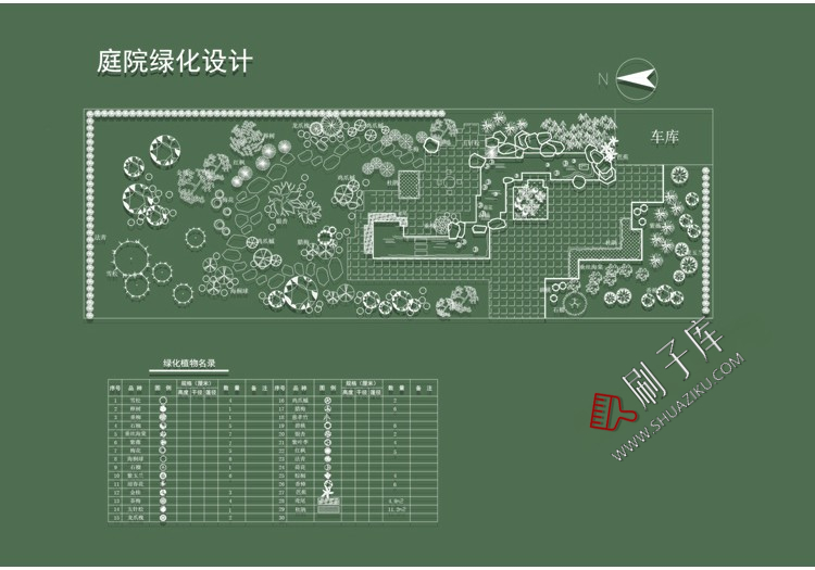 图片[7]-别墅花园庭院设计方案CAD图库平面图植物园林景观施工图图例素材-刷子库