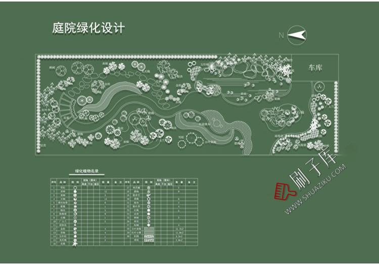 图片[6]-别墅花园庭院设计方案CAD图库平面图植物园林景观施工图图例素材-刷子库