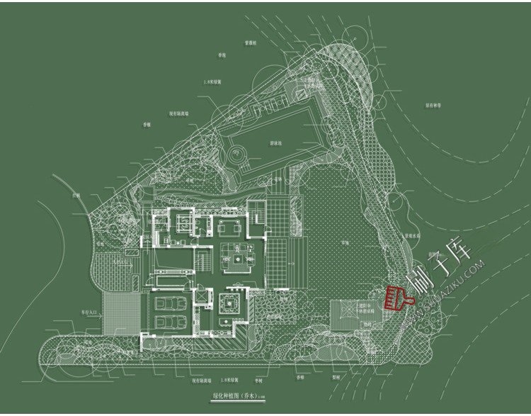图片[10]-别墅花园庭院设计方案CAD图库平面图植物园林景观施工图图例素材-刷子库