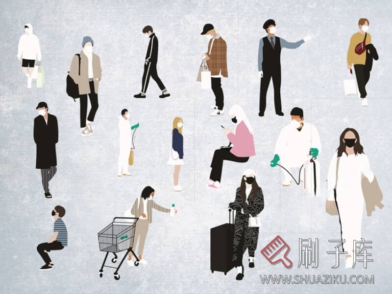 图片[4]-人物造型平面立面CAD图库俯视图PNG人体设计PSD素材运动线稿图块-刷子库