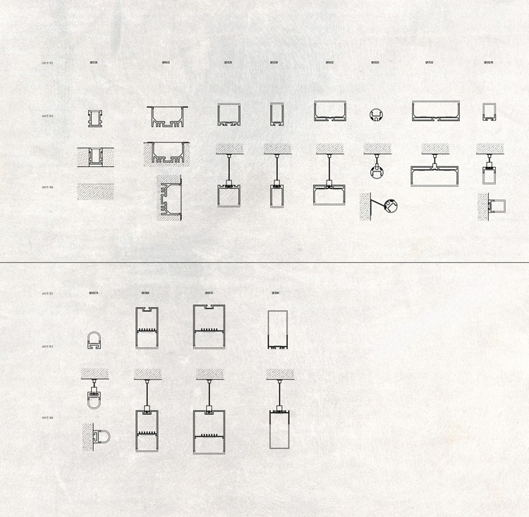 图片[4]-LED灯光型材参数表cad图库施工图设计节点大样深化样式剖面图参考-刷子库