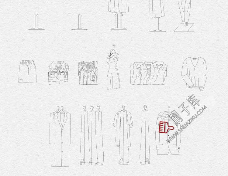 图片[16]-工装商装商业办公餐饮空间健身设备施工平面图块家具cad图库模块-刷子库