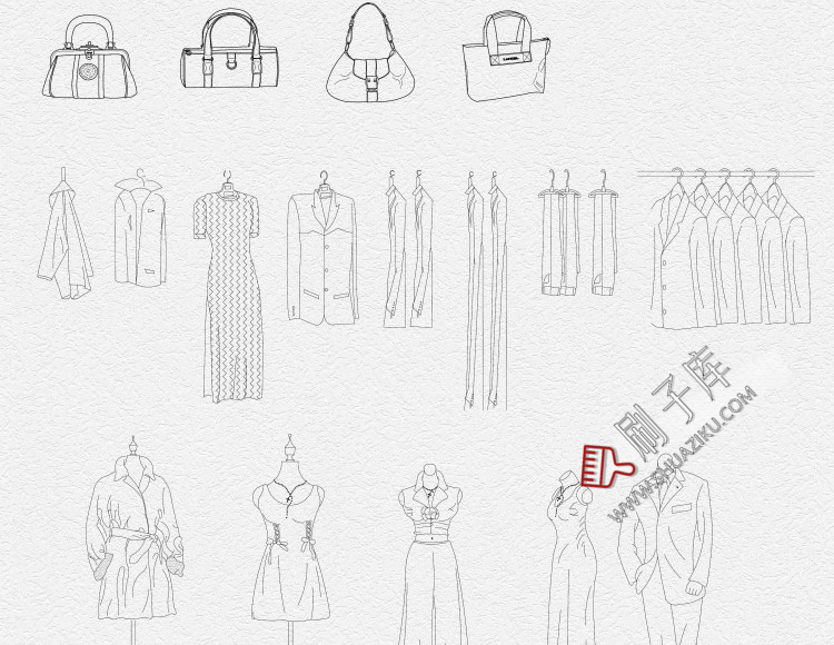 图片[15]-工装商装商业办公餐饮空间健身设备施工平面图块家具cad图库模块-刷子库