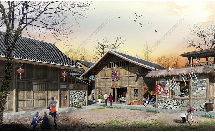 图片[3]-新中式美丽乡村农业生态旅游文化广场民宿公园建筑景观SU模型CAD-刷子库