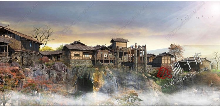 图片[7]-新中式美丽乡村农业生态旅游文化广场民宿公园建筑景观SU模型CAD-刷子库