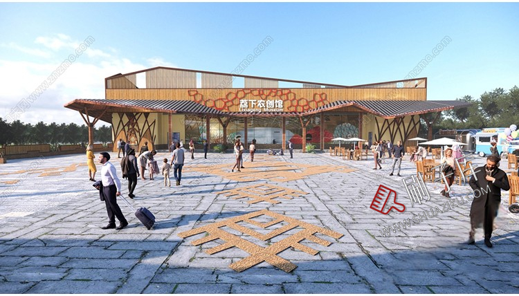 图片[17]-新中式美丽乡村农业生态旅游文化广场民宿公园建筑景观SU模型CAD-刷子库