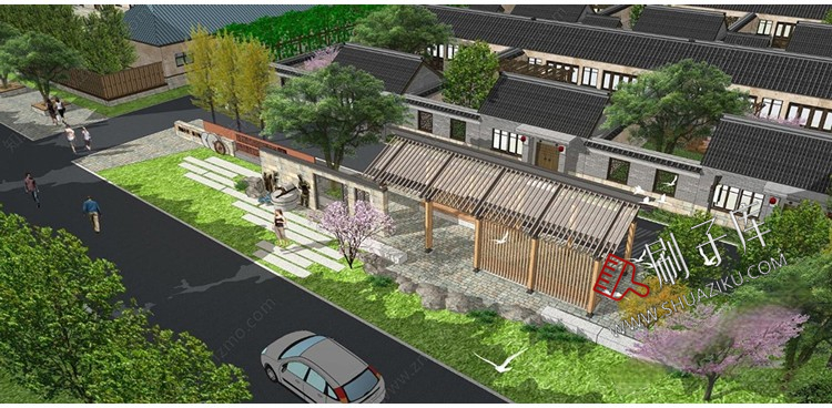 图片[31]-新中式美丽乡村农业生态旅游文化广场民宿公园建筑景观SU模型CAD-刷子库