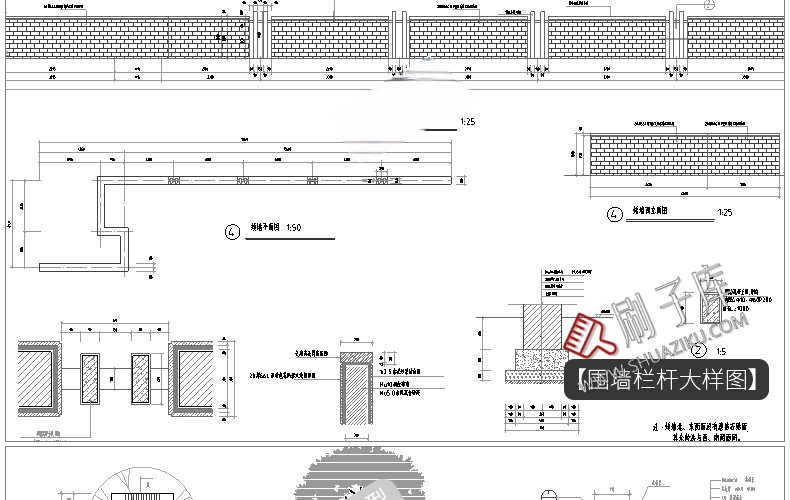 图片[8]-园林景观设计小品细部CAD节点大样平面立面剖面施工图纸图库素材-刷子库