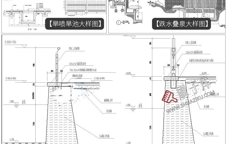 图片[14]-园林景观设计小品细部CAD节点大样平面立面剖面施工图纸图库素材-刷子库